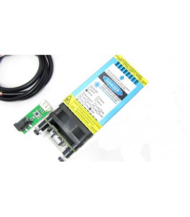 Лазерный модуль с драйвером и вентилятором 3pin PWM 450nm 15W (15990)