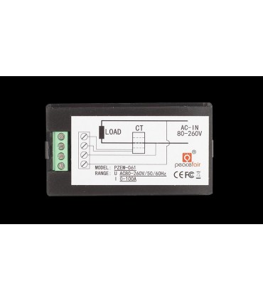Счетчик электричества ваттметр AC 80-260V 100A PEACEFAIR PZEM-061 с шунтом (10540)