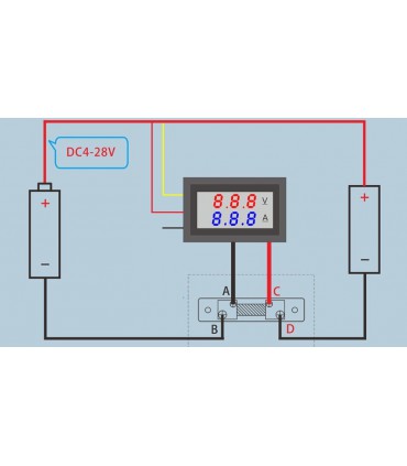 Амперметр вольтметр 50 А в комплекте с шунтом (10519)