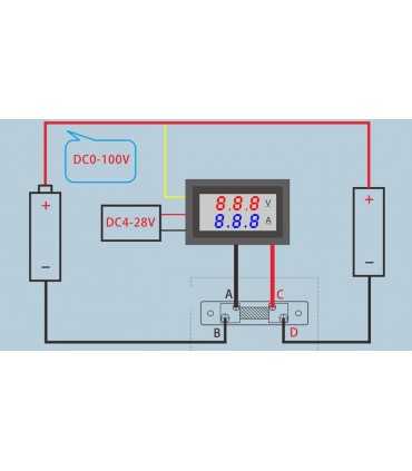 Амперметр вольтметр 50 А в комплекте с шунтом (10519)