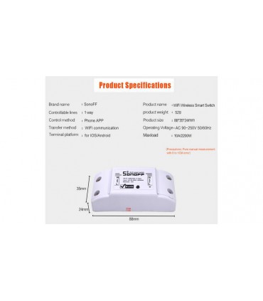 WI-FI выключатель реле Sonoff Socket (14678)
