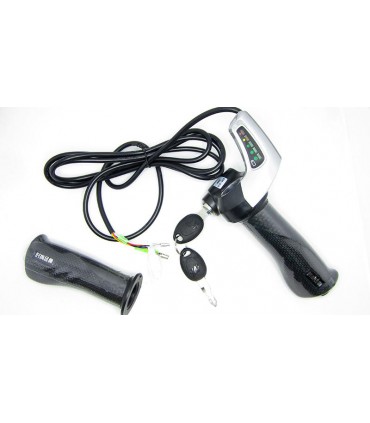 Комплект ручка газа с индикатором заряда и замком зажигания 36V (15193)