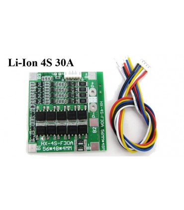 Плата защиты заряда разряда BMS Li-Ion 4S 14.8V 30A (15319)