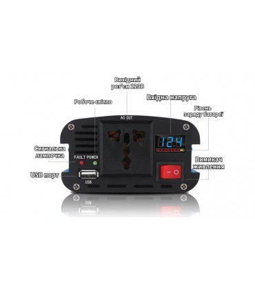 Домашний UPS ИБП инвертор модифицированная синусоида 220V 1500W 12V (19189)