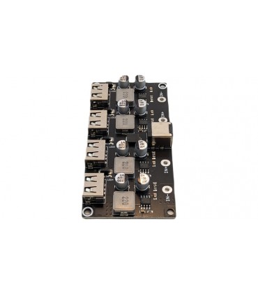 Модуль понижения напряжения DC QC2.0 QC3.0 4*USB DC 5.5*2.5мм 6-32V to 5V (19230)