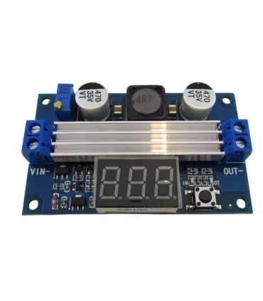 Модуль повышения напряжения DC-DC 3-35V to 3.5-35V 100W с вольтметром (17678)