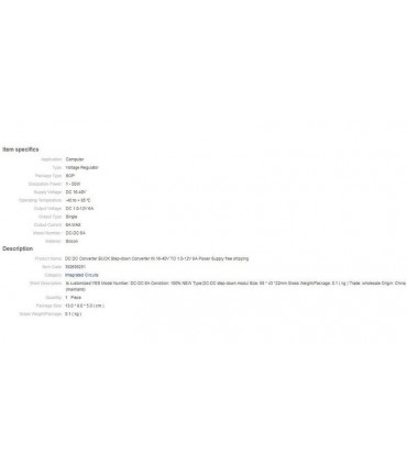 Мощный преобразователь понижающий модуль DC IN 16-40V OUT 1-12V 6A (15934)
