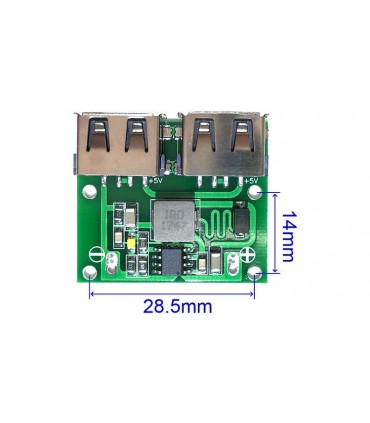 Модуль понижающий автозарядка DC-DC 12-24V to 5V 3A USB (15958)
