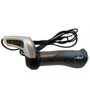 Ручка газа пара для электровелосипеда с индикатором заряда под 24V (17481)