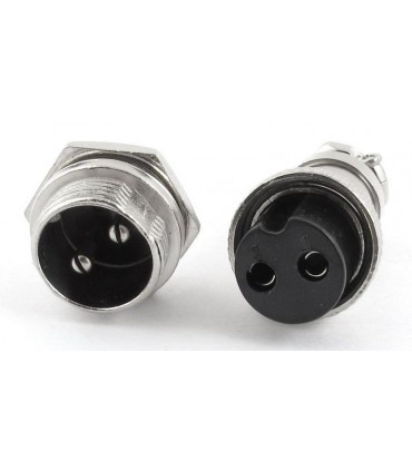 Разъем штекер цилиндрический для зарядки электровелосипеда GX16 2pin (17981)