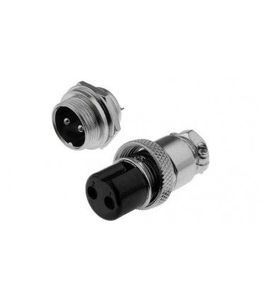 Разъем штекер цилиндрический для зарядки электровелосипеда GX16 2pin (17981)