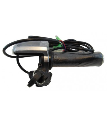 Правая ручка газа с дисплеем и замком зажигания для электровелосипеда 36V (17296)