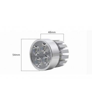 Фара для электровелосипеда 12-80V 4*LED с резьбой (15273)