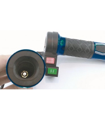 Универсальная ручка газа велосипеда с переключателем и кнопкой синий комплект (16707)