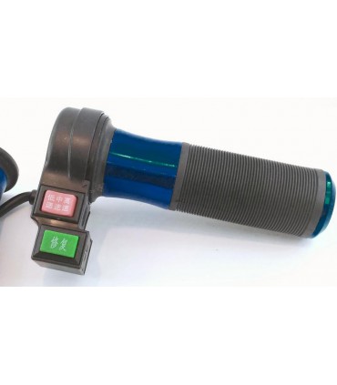 Универсальная ручка газа велосипеда с переключателем и кнопкой синий комплект (16704)