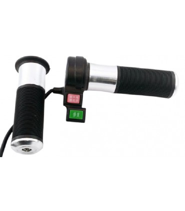 Универсальная ручка газа велосипеда с переключателем и кнопкой серый комплект (16705)