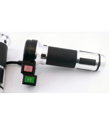 Универсальная ручка газа велосипеда с переключателем и кнопкой серый комплект (16703)