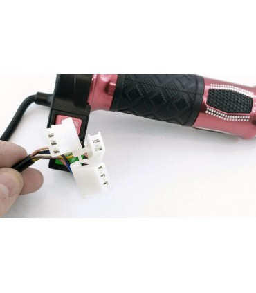 Универсальная ручка газа велосипеда с переключателем и кнопкой красный комплект (16706)