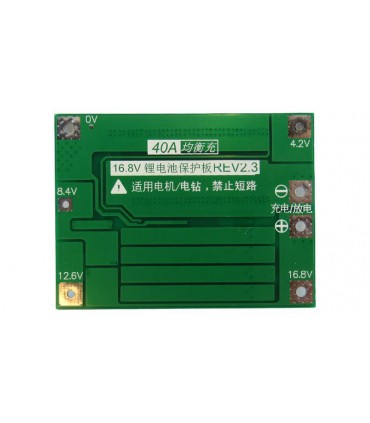 Плата защиты BMS с балансировкой для Li-Ion 4S 40A (17932)