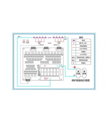 Плата BMS литий-титанат LiTo 24V 12S 50A разряд 5A заряд (14847)