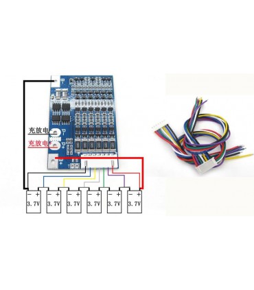 Плата защиты заряда разряда BMS 6S Li-Ion 25.2V 10A (14819)