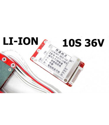 Плата защиты аккумуляторов BMS Li-Ion 10S 36V 15A (15661)
