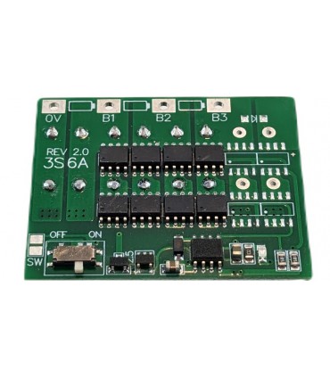 Универсальный активный конденсаторный балансир LiIon LiFePo LTO 3S 6A (19265)