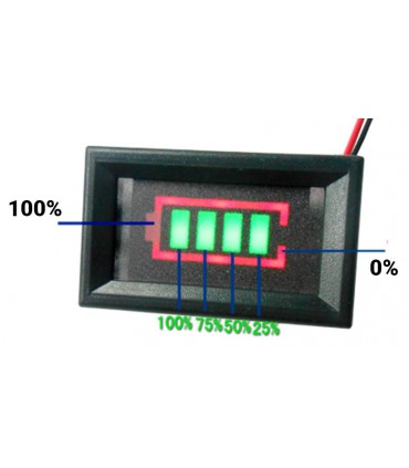 Индикатор заряда питания аккумулятора 12V зеленый (11612)