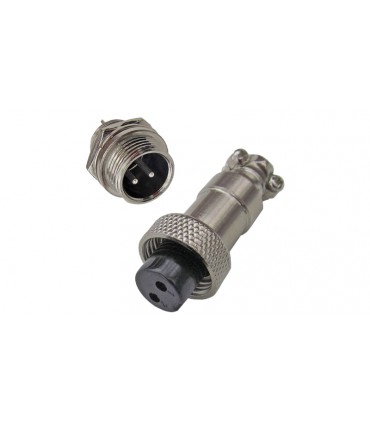 Разъем GX12-2 цилиндрический интерфейс пара штекер гнездо 2 контакта (19937)