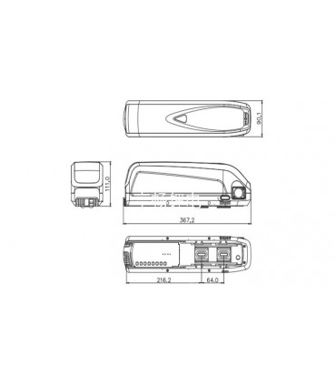 Корпус батарея для электровелосипеда Li-Ion 48V 13S 65*18650 (16420)
