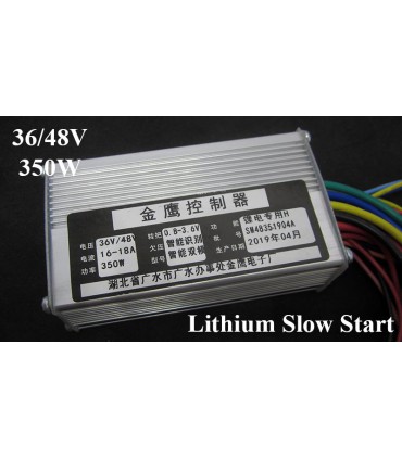 Контроллер управления электровелосипеда 36/48V 350W медленный старт для литиевого аккумулятора (16417)