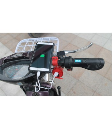 Коннектор USB для электротранспорта на руль in 9-90V out 5V 2.1A (19335)