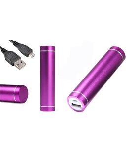 Power Bank павербанк портативная зарядка 1*18650 алюминий фиолетовый (15381)