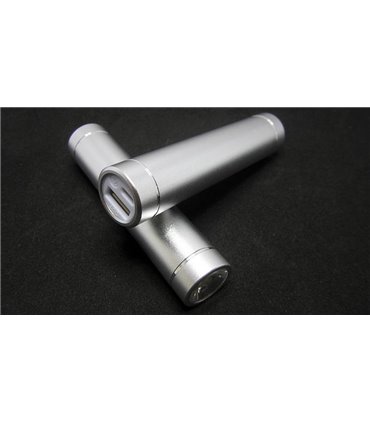 Power Bank павербанк 1*18650 с фонариком LED 3W серый (15476)