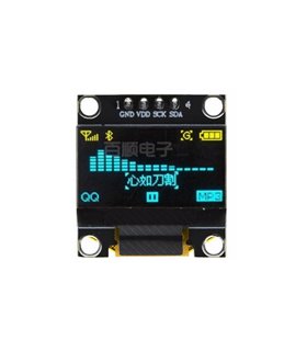 Дисплей OLED 0.96-дюймовый i2c желто-синий однокристальный (17239) Дисплей OLED 0.96-дюймовый i2c желто-синий однокристальный (17239)