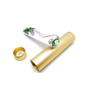 Power Bank павербанк 1*18650 с фонариком LED 3W золотой (15477)