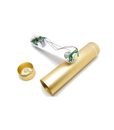 Power Bank павербанк 1*18650 с фонариком LED 3W золотой (15477)