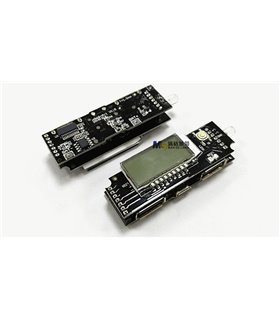 Power Bank на 5 банок 18650 5V 2A с фонариком и двумя USB черный (16605)