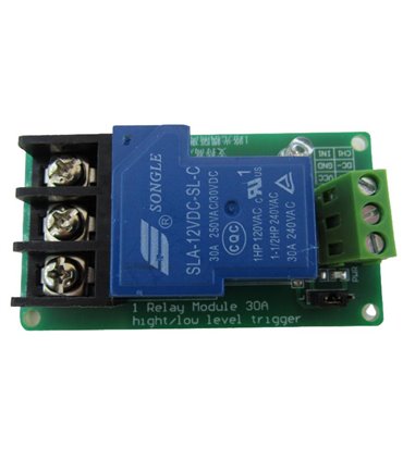 Одноканальный релейный модуль 12V 30A с изоляцией оптопары (17927)