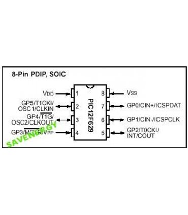 Микроконтроллер Microchip Pic12F629-I/P (10019)