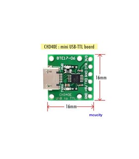 Конвертер USB-TTL CH340E 3.3V 5V USB UART RS232 TTL (17545)