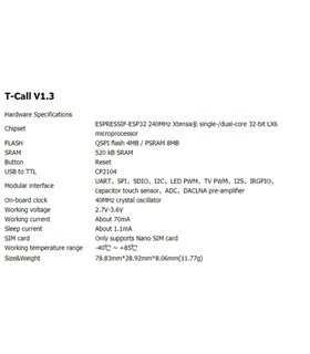 Отладочная плата ESP32 LILYGO TTGO T-Call V1.4 (17181)