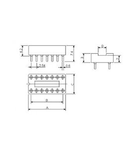 Цанговая панелька для микросхем IC гнездо dip-14pin (16177)