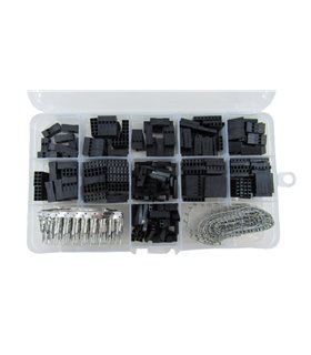 Комплект соединительных дюпонов с клеммами Dupont 2.54mm 620штук (18949)