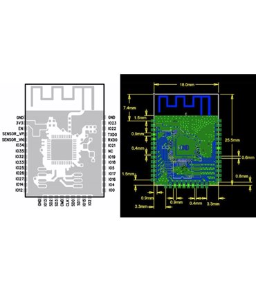 Беспроводной Bluetooth WIFI модуль ESP32s (11796)