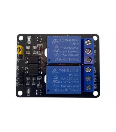 Модуль реле 2-х канальный 5VDC 10A для Arduino (21032)
