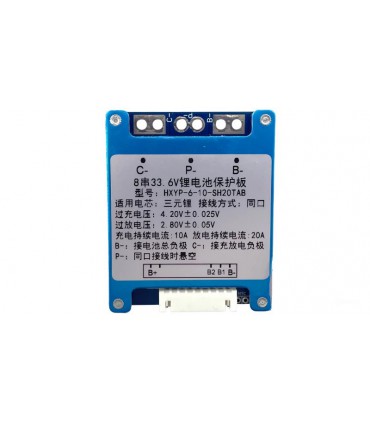 BMS плата защиты аккумулятора Li-Ion 8S 20А 33.6V (21022)
