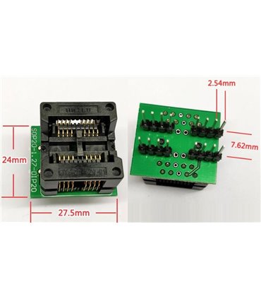 Переходник сжимающее гнездо микросхем 5.4мм SOP8 DIP8 ICS шаг 1.27 209mil (15671)