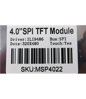 Сенсорный цветной TFT ЖК дисплей SPI 4.0 дюймы 480*320 ST7796S (18606)