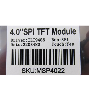 Сенсорный цветной TFT ЖК дисплей SPI 4.0 дюймы 480*320 ST7796S (18606)